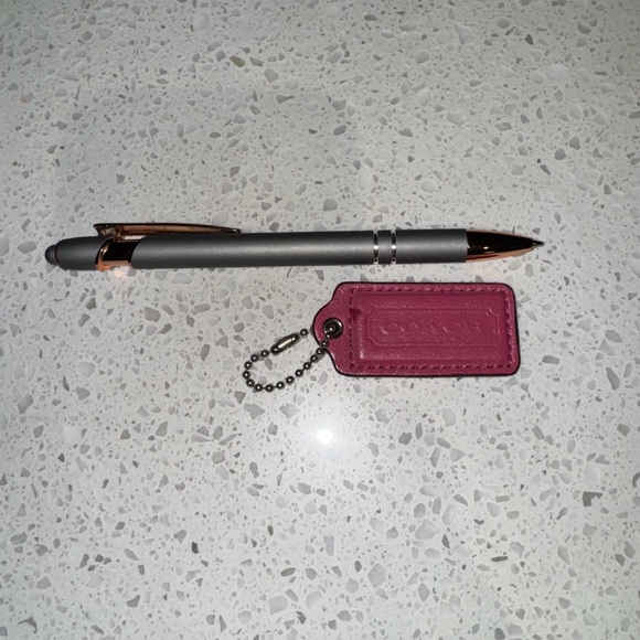 COACH Fuchsia Pink Hang Bag Tag Keychain - Picture 2 of 6